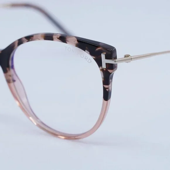 Tom Ford FT5770-B 055 Eyeglasses Havana/Gold 54mm Cat Eye Frame display picture 1